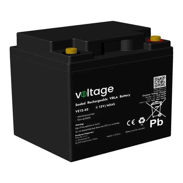 Akumulator agm voltage 12v 40ah ve12 40 zywotnosc 6 9 lat