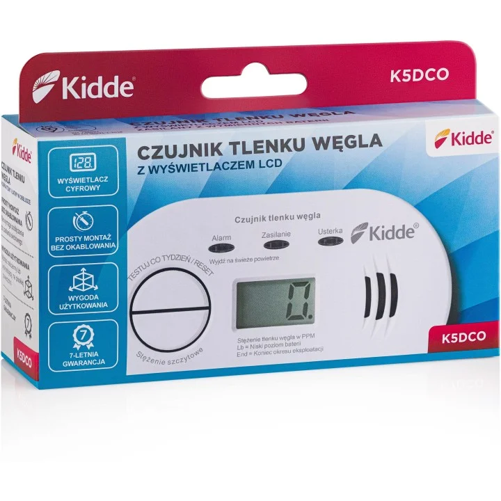 Czujnik czadu z wyswietlaczem kidde k5dco